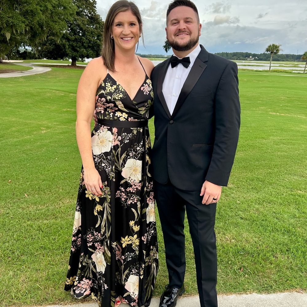 Lulu's Black Floral Maxi Dress